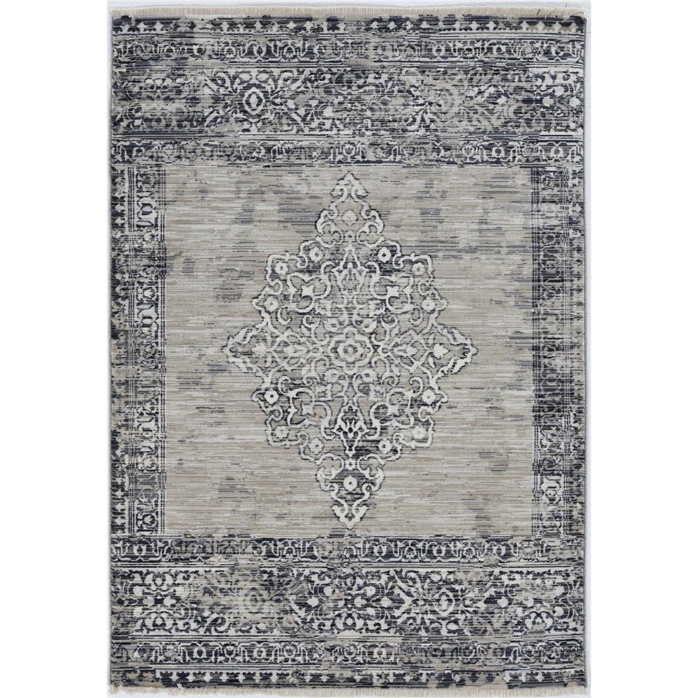 KAS 7650 Westerly 3 ft. 10 in. X 5 ft. 9 in. Area Rug in Sand/Charcoal Ria